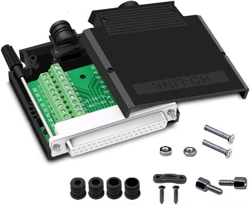 ANMBEST 2PCS Thinner DB37 Solderless RS232 D-SUB Serial to 37-pin Port Terminal Male Adapter Connector Breakout Board with Case Long Bolts Tail Pipe in Saudi Arabia