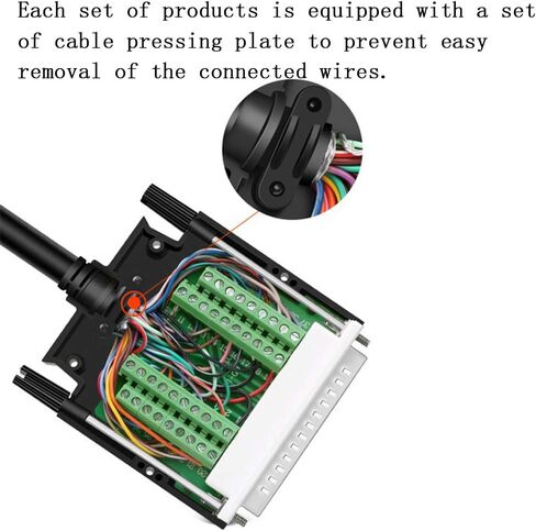 ANMBEST 2PCS Thinner DB37 Solderless RS232 D-SUB Serial to 37-pin Port Terminal Male Adapter Connector Breakout Board with Case Long Bolts Tail Pipe in Saudi Arabia