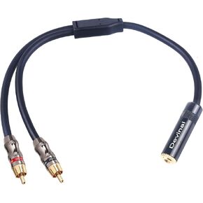 Devinal RCA to 1/8 Female Y Cable, Female 3.5mm to Dual RCA/Phono Male Stereo Splitter Cord, Mini Jack Female to 2RCA Male Audio Breakout Adapter 12 inch 30cm in Saudi Arabia
