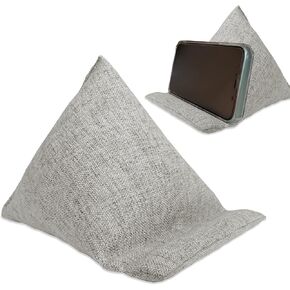 WARMTONE Mini Bean Bags Phone Pillows Set of 2, Bed Phone Holder Laying Down Cell Phone Stand for Desk Office, Tablet Pillow Cushion for Bedside, Universal Fit for All Smartphone, Light Grey in Kuwait