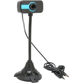 Dpofirs HD Webcam with Microphone, 640x480 DPI USB Web Camera with Gooseneck Stand, Manual Focus, CMOS Sensor, Widescreen USB Computer Camera for Calls, Video Conferencing, Live Streaming in Kuwait