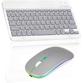 Rechargeable Bluetooth Keyboard and Mouse Combo Ultra Slim Full-Size Keyboard and Mouse for Samsung Galaxy Tab A8 10.5/A7 10.4 and All Bluetooth Enabled Mac/Tablet/iPad/PC/Laptop - Violet Purple in Saudi Arabia