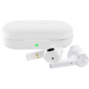 سماعات أذن Razer Hammerhead True Wireless Bluetooth Gaming: زمن استجابة منخفض 60 مللي ثانية - مقاومة للماء IPX4 - اقتران تلقائي بتقنية Bluetooth 5.0 - تمكين اللمس - برامج تشغيل 13 مم - أبيض زئبقي in Saudi Arabia