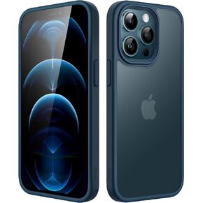 JETech Matte Case for iPhone 12 Pro Max 6.7-Inch, Shockproof Military Grade Drop Protection, Frosted Translucent Back Phone Cover, Anti-Fingerprint (Black) in Kuwait