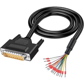 Willwewon 10Ft 3m 26AWG DB25 أنثى RS232 25 دبوس كابل تمديد تسلسلي RS232 D-SUB DB25 المسلسل إلى 25 سلك مكشوف موصل لوحة القطع in Kuwait