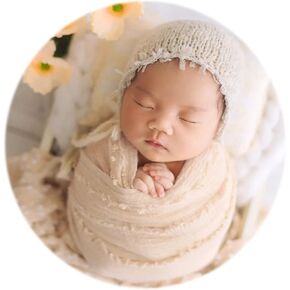 Zeroest Newborn Photo Props Hat Blanket Photography for Babies (Beige Sand) in Kuwait