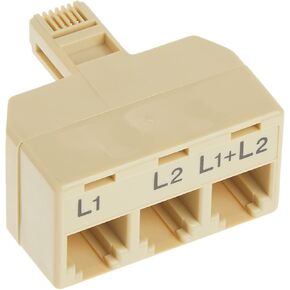 C2G Legrand Telephone Splitter, Two Line Splitter with NEMA Type B Connector for Smartphone Devices, Male to Female Two Line Adapter, Ivory Phone Line Splitter, 1 Count, C2G 41062 in Kuwait