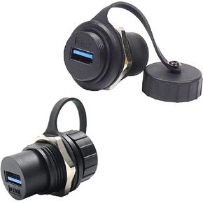 PENGLIN 2PCS Waterproof USB 3.0 Panel Mount Coupler, IP67 USB Pass Through Connector, Female to Female Bulkhead Extension Adapter | 5Gbps Rapid Data Transfer,IP67 Waterproof USB 3.0 Bulkhead Couple,Plug & Play Operation in Saudi Arabia