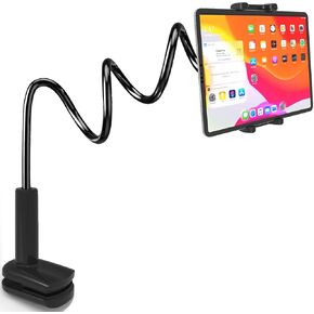 حامل مكتب للسرير من Cuxwill Gooseneck لجهاز iPad مقاس 4-13 بوصة، حامل مرن قابل للتعديل بذراع طويل 33.5 بوصة لجهاز iPad Pro Air Mini، Samsung Galaxy Tab، Kindle Fire، Switch، iPhone in Kuwait
