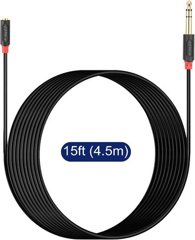 J&D 3.5mm to 1/4 Headphone Adapter Cable, Gold Plated Audiowave Series 3.5mm 1/8 inch Female TRS to 6.35mm 1/4 inch Male TRS Stereo Audio Cable for Mixer Guitar Piano Amplifier Speaker, 3FT in Kuwait