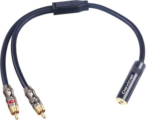 Devinal RCA to 1/8 Female Y Cable, Female 3.5mm to Dual RCA/Phono Male Stereo Splitter Cord, Mini Jack Female to 2RCA Male Audio Breakout Adapter 12 inch 30cm in Saudi Arabia