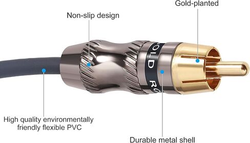 Devinal RCA to 1/8 Female Y Cable, Female 3.5mm to Dual RCA/Phono Male Stereo Splitter Cord, Mini Jack Female to 2RCA Male Audio Breakout Adapter 12 inch 30cm in Saudi Arabia