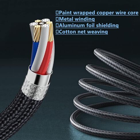 شاحن USB WUSERNING ومنفذ iOS إلى كابل صوت ستيريو RCA، سلك Y مقسم باللونين الأحمر والأبيض متوافق مع iPhone/ipad/iPod متصل بالسيارة ومكبر الصوت والمسرح المنزلي ومكبر الصوت والمزيد. (4.0 قدم) in Kuwait