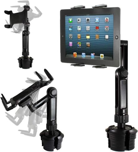 ChargerCity Xtreme Tablet Drinks Beverage Cup Holder Mount w/10inch Long Arm & 360º Swivel Adjust for All 7"-12" Screen Tablet Like Apple iPad PRO Air Mini Samsung Galaxy Tab Surface Pro/Book in Saudi Arabia