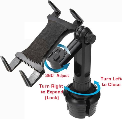 ChargerCity Xtreme Tablet Drinks Beverage Cup Holder Mount w/10inch Long Arm & 360º Swivel Adjust for All 7"-12" Screen Tablet Like Apple iPad PRO Air Mini Samsung Galaxy Tab Surface Pro/Book in Saudi Arabia