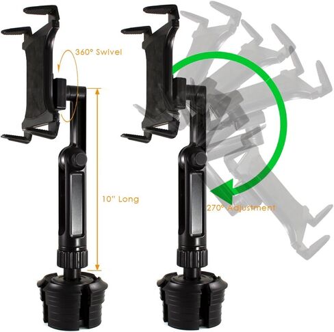 ChargerCity Xtreme Tablet Drinks Beverage Cup Holder Mount w/10inch Long Arm & 360º Swivel Adjust for All 7"-12" Screen Tablet Like Apple iPad PRO Air Mini Samsung Galaxy Tab Surface Pro/Book in Saudi Arabia