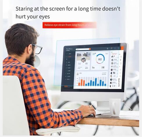 واقي شاشة JiSiTeCai Superior مضاد للضوء الأزرق ومضاد للوهج (عبوتان) للشاشات مقاس 24 بوصة مع نسبة عرض إلى ارتفاع تبلغ 16:9. سهل التنصيب in Kuwait