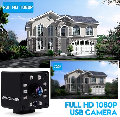 كاميرا ALPCAM USB للرؤية الليلية وكاميرا ويب USB بالأشعة تحت الحمراء ومعدل إطارات عالي 100 إطار في الثانية كاميرا ويب 2 ميجابكسل عالية الدقة 1080 بكسل مع كاميرا ويب بعدسة 3.6 مم، كاميرا ويب التوصيل والتشغيل لمراقبة منزل الطفل in Kuwait