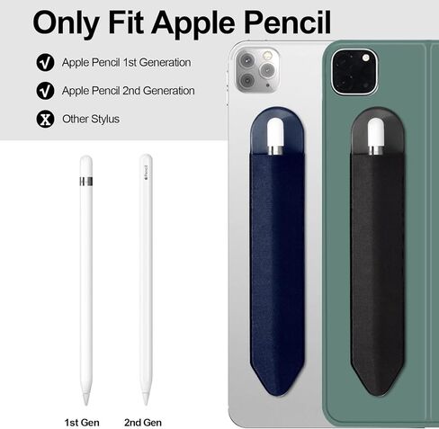 12 قطعة من حافظة حامل اقلام الرصاص من اكس ال دي ال كيو يو مناسبة لقلم ابل (الجيل الاول والثاني)، حافظة لاصقة مرنة ومتينة للاستخدام لجهاز ايباد 8.3/9.7/10.2/10.5/11/12.9 انش (12 قطعة اسود) in Kuwait