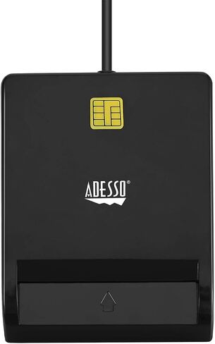قارئ بطاقات الائتمان الذكية من Adesso SCR-100، أسود in Kuwait