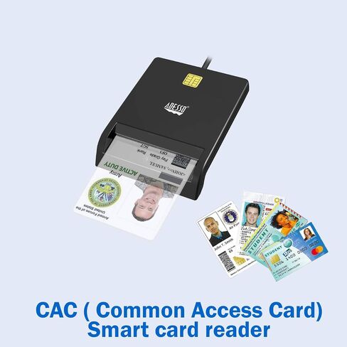 قارئ بطاقات الائتمان الذكية من Adesso SCR-100، أسود in Kuwait