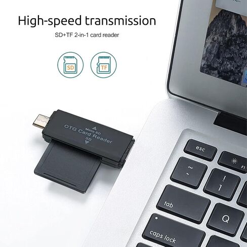 2 حزمة قارئ بطاقة SD، محول USB-C OTG وقارئ بطاقة الذاكرة المحمولة USB 2.0 لبطاقة SD TF SDXC SDHC MMC RS-MMC Micro SD Micro SDXC Micro SDHC وبطاقات UHS-I (أبيض) in Saudi Arabia