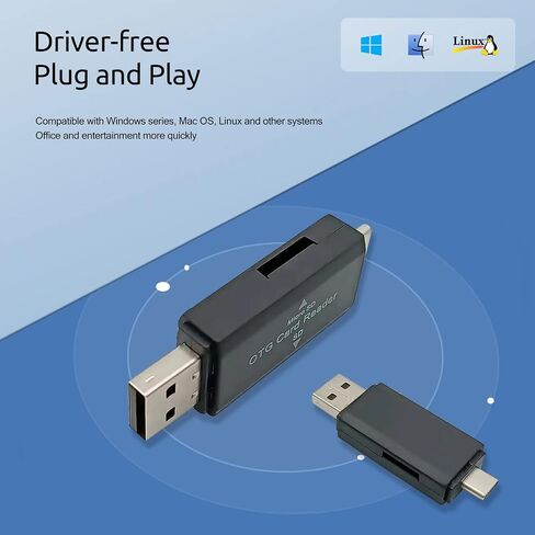 2 حزمة قارئ بطاقة SD، محول USB-C OTG وقارئ بطاقة الذاكرة المحمولة USB 2.0 لبطاقة SD TF SDXC SDHC MMC RS-MMC Micro SD Micro SDXC Micro SDHC وبطاقات UHS-I (أبيض) in Saudi Arabia