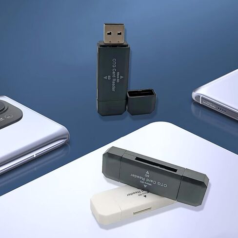 2 حزمة قارئ بطاقة SD، محول USB-C OTG وقارئ بطاقة الذاكرة المحمولة USB 2.0 لبطاقة SD TF SDXC SDHC MMC RS-MMC Micro SD Micro SDXC Micro SDHC وبطاقات UHS-I (أبيض) in Saudi Arabia