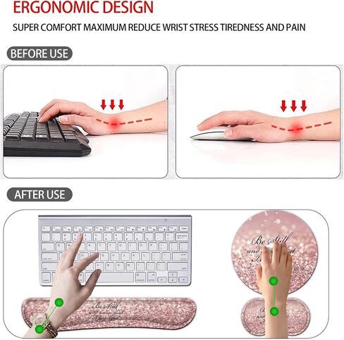 Keyboard Wrist Rest +White Mouse Pad + Mouse Wrist Rest Support Set+ Coaster, Ergonomic Memory Foam,4Pcs Keyboard Mouse Pad Set for Computer, Home & Office, African Woman Graffiti Girls in Kuwait