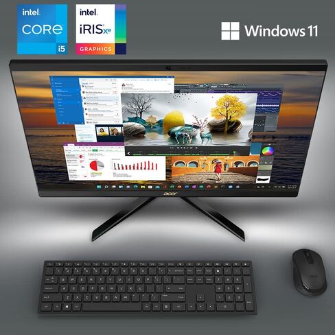 جهاز كمبيوتر آيسر أسباير C27-1700-UA91 AIO | شاشة IPS عالية الدقة مقاس 27 بوصة | الجيل الثاني عشر من Intel Core i5-1235U | رسومات Intel Iris Xe | ذاكرة DDR4 سعة 16 جيجابايت | محرك أقراص NVMe M.2 SSD بسعة 512 جيجابايت | Intel Wireless Wi-Fi 6 | Windows 11  in Saudi Arabia