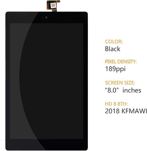 لشاشة Amazon Kindle Fire HD8 8th 2018 LCD البديلة HD 8 الجيل الثامن شاشة LCD HD8 الجيل الثامن التي تعمل باللمس متوافق مع مجموعات إصلاح أجزاء التجميع طراز L5S83A in Saudi Arabia