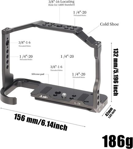 Fotga Z8 Camera Cage Stabilizer Bracket + Top Handle for Nikon Z8 Mirrorless Camera Video Making Filmmaking Compatible Arca Swiss Tripod Ball Head in Saudi Arabia