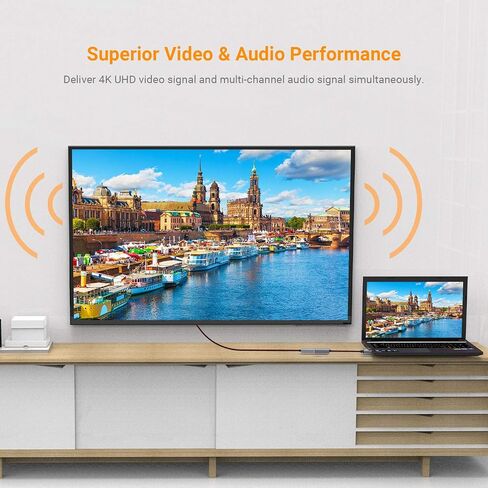 كابل Cubilux 8K DP إلى DP، منفذ عرض مضفر 1.4 ذكر إلى سلك ذكر [8K@60 هرتز 4K@165 هرتز 2K@144 هرتز] متوافق مع Dell، Lenovo، HP، Asus كمبيوتر محمول، كمبيوتر شخصي، شاشة، تلفزيون، 6.6 قدم in Kuwait