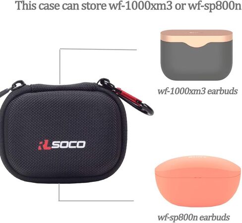 RLSOCO Carrying Case for Sony WF-1000XM5 The Best Truly Wireless Noise Cancelling Earbuds - Black (Case Only) in Kuwait