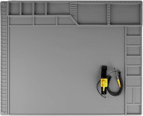 Kaisi Large Soldering Mat Heat Resistant,Silicone work mat,solder mats | Magnetic Electronic Solder Pad with Anti Static Wrist Strap for Soldering Station,Phone,Laptop,Tablet,Watch Repair(Blue) in Kuwait