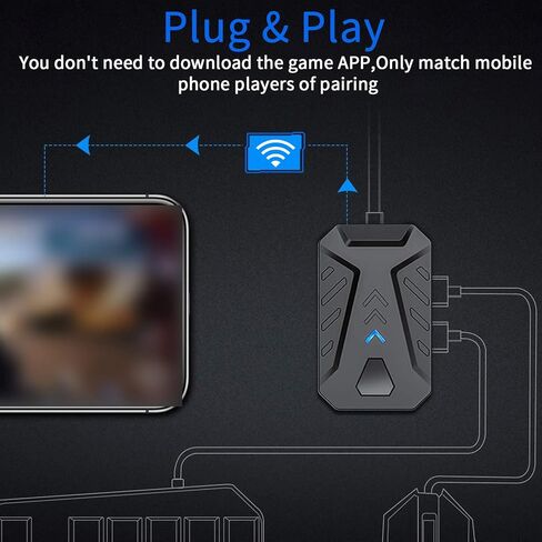 محول ماوس لوحة مفاتيح الألعاب Heayzoki، USB 2.0 محول محول ماوس لوحة مفاتيح الألعاب المحمولة، بلوتوث 4.0، مع حامل قابل للتعديل، لنظام Android/iOS (أسود) in Kuwait