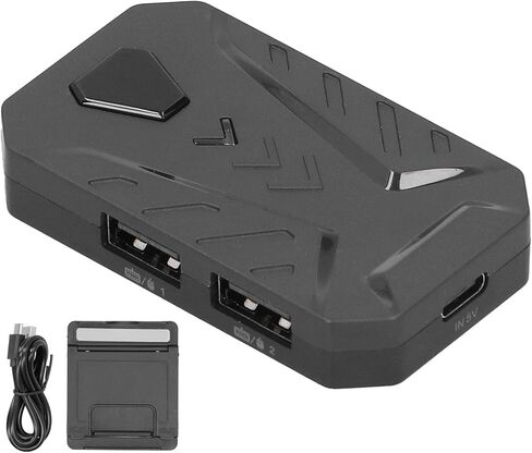 محول ماوس لوحة مفاتيح الألعاب Heayzoki، USB 2.0 محول محول ماوس لوحة مفاتيح الألعاب المحمولة، بلوتوث 4.0، مع حامل قابل للتعديل، لنظام Android/iOS (أسود) in Kuwait