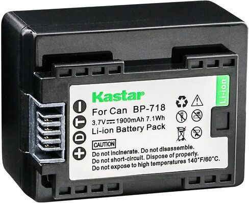 بطارية Kastar BP-718 4 عبوات 3.7 فولت 1900 مللي أمبير في الساعة بديلة لكاميرا Canon VIXIA HF R600 HFR600، VIXIA HF R700 HFR700، VIXIA HF R800 HFR800، LEGRIA HF M36 HFM36، LEGRIA HF M38 HFM38، LEGRIA HF M46 HFM46 in Saudi Arabia