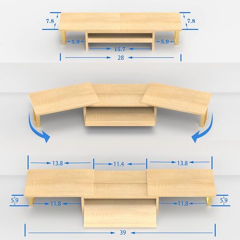 WEGASTU Large Dual Monitor Riser-2 Shelf Monitor Stand With Adjustable Length And Angle,Multi-Purpose Storage Stand Accessories Metal Support Leg,Removable Storage Drawer,Office Desktop Organizer Screen Stand For PC、Computer、Laptop、TV、Printer（Marble Black in Kuwait
