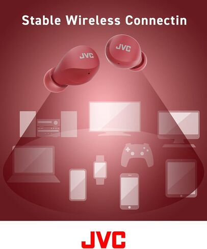 JVC Compact and Lightweight Gumy Mini True Wireless Earbuds Headphones, Long Battery Life (up to 23 Hours), Sound with Neodymium Magnet Driver, Water Resistance (IPX4) - HAA6TB (Black) in Kuwait