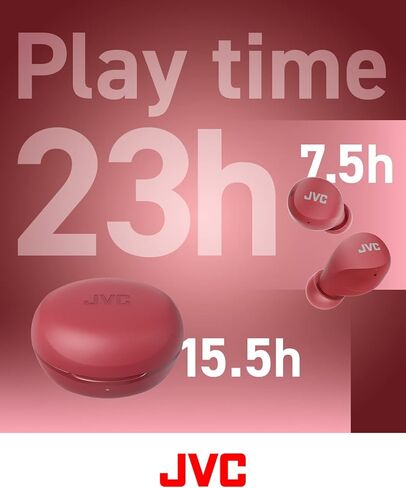 JVC Compact and Lightweight Gumy Mini True Wireless Earbuds Headphones, Long Battery Life (up to 23 Hours), Sound with Neodymium Magnet Driver, Water Resistance (IPX4) - HAA6TB (Black) in Kuwait