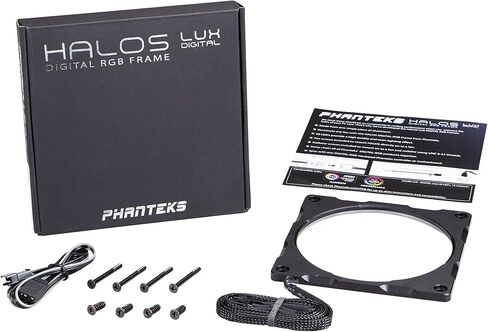 Phanteks (PH-FF140DRGBA_BK01) هالوس لوكس رقمي LED 140 مم إطار مروحة الشب، أسود in Kuwait