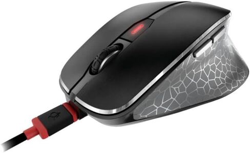 ماوس Cherry MW 8C Ergo اللاسلكي والقابل لإعادة الشحن، اتصال مريح بالبلوتوث أو اتصال لاسلكي باستخدام اليد اليمنى AES-128، مستشعر مشفر عالي الدقة باللون الأسود in Kuwait