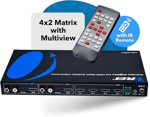 OREI 4x1 Out Quad Screen Multiviewer 1080p 3.5mm/Analog IR Remote HDMI 1.4 | HDMI Multiviewer, HDMI Switcher 4 in 1 Out – 5 Display Modes, VGA Output, LPCM 2.0 Audio, 4.95Gbps Bandwidth in Saudi Arabia