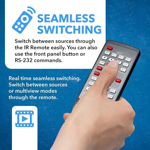 OREI 4x1 Out Quad Screen Multiviewer 1080p 3.5mm/Analog IR Remote HDMI 1.4 | HDMI Multiviewer, HDMI Switcher 4 in 1 Out – 5 Display Modes, VGA Output, LPCM 2.0 Audio, 4.95Gbps Bandwidth in Saudi Arabia