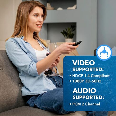 OREI 4K HDMI Multi Viewer 2 in 1 Out Switcher 2 Ports Seamless IR Remote Support 4K @ 60 هرتز 1080P لـ PS4/PC/DVD/كاميرا الأمان HDMI Switch مخرج الصوت البصري L/R - (UHD-201MV) in Saudi Arabia