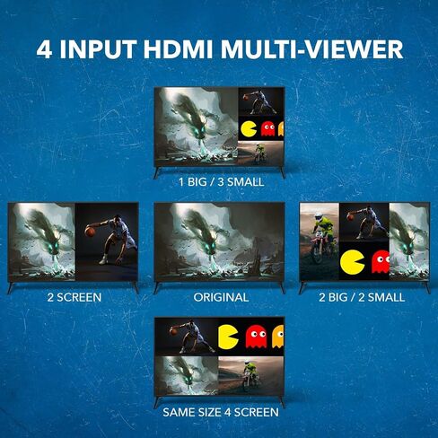 OREI 4K HDMI Multi Viewer 2 in 1 Out Switcher 2 Ports Seamless IR Remote Support 4K @ 60 هرتز 1080P لـ PS4/PC/DVD/كاميرا الأمان HDMI Switch مخرج الصوت البصري L/R - (UHD-201MV) in Saudi Arabia