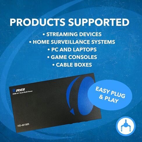 OREI 4K HDMI Multi Viewer 2 in 1 Out Switcher 2 Ports Seamless IR Remote Support 4K @ 60 هرتز 1080P لـ PS4/PC/DVD/كاميرا الأمان HDMI Switch مخرج الصوت البصري L/R - (UHD-201MV) in Saudi Arabia