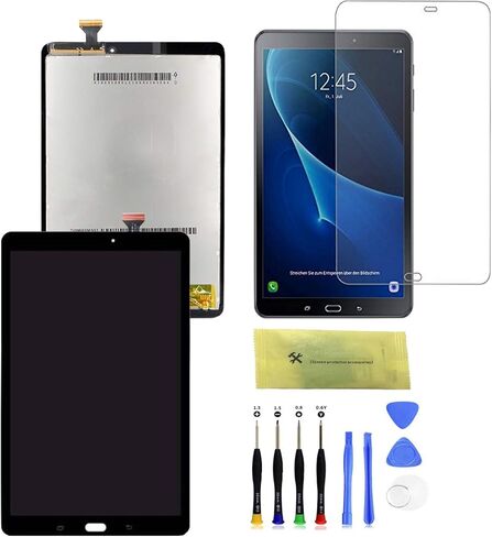 مجموعة استبدال محول رقمي لشاشة LCD تعمل باللمس لهاتف Samsung Galaxy Tab E 9.6 T560 T561 T567 أجزاء شاشة بديلة مع مجموعة أدوات وزجاج مقسى (أبيض) in Kuwait