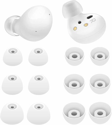 6 أزواج من سماعات الأذن السيليكون Galaxy Buds 2، مقاس S/M/L، 3 مقاسات من المطاط الناعم، أطراف أذن مرنة تناسب الحافظة المتوافقة مع Samsung Galaxy Buds 2 / Galaxy Buds Plus - أسود in Kuwait